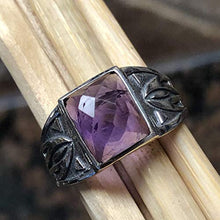 Load image into Gallery viewer, Genuine 2ct Purple Amethyst 925 Solid Sterling Silver Men's Ring Size 8, 9
