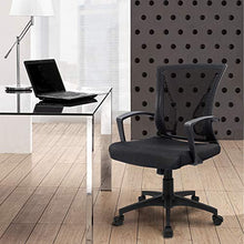 Load image into Gallery viewer, Furmax Office Mid Back Swivel Lumbar Support Desk, Computer Ergonomic Mesh Chair with Armrest (Black)