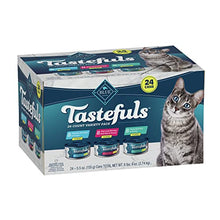 Load image into Gallery viewer, Blue Buffalo Tastefuls Natural Flaked Wet Cat Food Variety Pack, Tuna, Chicken and Fish & Shrimp Entrées in Gravy 5.5-oz Cans (24 Count - 8 of Each)