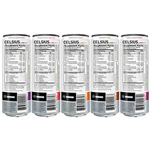 Load image into Gallery viewer, CELSIUS Fitness Drink Carbonated 5-Flavor Variety Pack, Zero Sugar, 12oz. Slim Can, 12 Pack