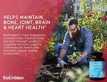 Load image into Gallery viewer, BioEmblem Triple Magnesium Complex | 300mg of Magnesium Glycinate, Malate, & Citrate for Muscle Relaxation, Sleep, Calm, & Energy | High Absorption | Vegan, Non-GMO | 90 Capsules