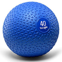 Load image into Gallery viewer, Yes4All Slam Ball with Textured Surface & Durable Rubber Shell (Black & Blue) – Available 10, 15, 20, 25, 30, 40lbs (L. Blue - 40lbs), M6MX
