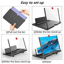 Load image into Gallery viewer, Phone Screen Magnifier 12" Screen Magnifier for Cell Phone Smart Phone Screen Magnifier, 3D HD Mobile Phone Screen Magnifier for Movies,Videos Phone Stand with Screen Amplifier for All Phones+Remote