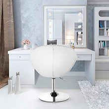 Load image into Gallery viewer, Costway Swivel Accent Chair, Contemporary Tufted Round-Back Tilt Chair with Chrome Frame, Height-Adjustable Modern for Lounge, Pub, Bar, White