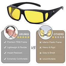 Load image into Gallery viewer, Night Driving Glasses Fit Over Glasses, HD Polarized Anti Glare Wrap Around Night Vision Glasses for Men & Women