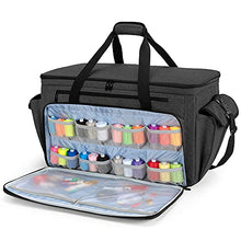Load image into Gallery viewer, CURMIO Sewing and Embroidery Machine Carrying Case, Universal Tote Bag with Removable Cushion Pad Compatible with Brother SE600, SE630, PE535 Embroidery Machine and Accessories, Black, Bag Only