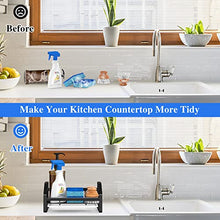 Load image into Gallery viewer, Sink Caddy, Sponge Holder for Kitchen Sink, Kitchen Bathroom Sink Organizer, 304 Stainless Steel Kitchen Countertop Organizer Soap Tray with Removable Drain Tray-Black