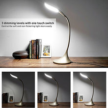 Load image into Gallery viewer, LED Desk Lamp with Touch Control Swing Arm Craft Reading Light Gold Dimmable Portable Task Lamp Eye-Care Adjustable Table Lamps for Living Room/Office/Bedrooms/Kids/Nightstand/Study, Gift Idea