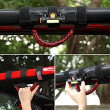 Load image into Gallery viewer, Upgrade Roll Bar Grab Handles with Dome Light for Jeep Gladiator Accessories, Cartaoo Premium Paracord Grips Fit 2.0-4.0 Inch Rods CJ YJ TJ JK JL & Gladiator JT 1945-2021 (Red 2pcs)