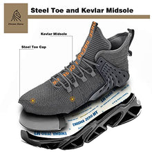 Load image into Gallery viewer, DREAM HORSE Steel Toe Shoes for Men Work Safety Sneaker Lightweight Breathable Industrial Construction Puncture Proof Boots(Dark Grey,14)