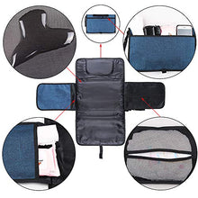 Load image into Gallery viewer, Baby Portable Changing Pad,Diaper Change Mat with Head Cushion and Pockets,Travel Changing Mat Station, Travel Home Change Mat Organizer Bag for Toddlers Infants and Newborns. (Blue)