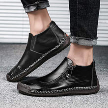 Load image into Gallery viewer, Leather Men's Boots Large Size Casual outdoor Boots black Shoes