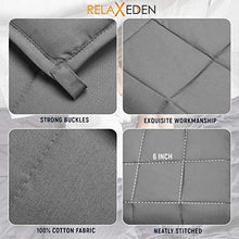 Load image into Gallery viewer, RELAX EDEN Adult Weighted Blanket W/Removable, Washable Duvet Cover| 15 lbs, 60”x 80” Size| Heavy Glass Micro-Beads| Supreme Sleeping Comfort for Adults| Hot & Cold Sleeping| 100% Soft Cotton Build
