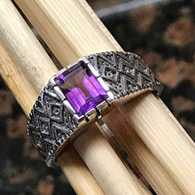 Load image into Gallery viewer, Genuine 2ct Purple Amethyst 925 Solid Sterling Silver Men's Ring Size 6.75, 7, 7.75, 8, 8.75, 9, 9.75, 10, 11, 11.75, 12, 1311.75,12