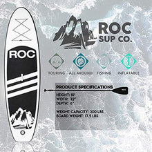 Load image into Gallery viewer, Roc Inflatable Stand Up Paddle Board with Premium sup Accessories & Backpack, Non-Slip Deck, Waterproof Bag, Leash, Paddle and Hand Pump. (Black)