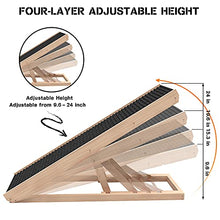 Load image into Gallery viewer, SASRL Adjustable Pet Ramp for All Dogs and Cats - Folding Portable Dog Ramp for Couch or Bed with Non Slip Carpet Surface, 40”Long and Height Adjustable from 9”to 24” - Up to 100 Lbs