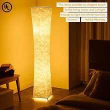 Load image into Gallery viewer, LEONC Design 61'' Creative LED Floor Lamp, Softlighting Minimalist Modern Contemporary with Fabric Shade & 2 Bulbs Floor Lamps for Living Room Bedroom Warm Atmosphere(Tyvek Dupont 10 x 10 x 61 inch)