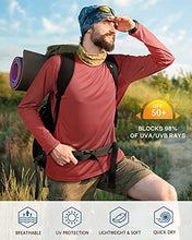 Load image into Gallery viewer, Roadbox Mens SPF UV Sun Long Sleeve Running Shirts Rash Guard Workout Swimming Beet Red