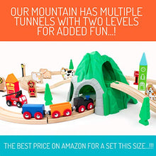 Load image into Gallery viewer, Maxim 50pc Mountain Train Set Set for Toddler with Double-Side Train Tracks Fits Brio, Thomas, Melissa and Doug, Kids Wood Toy Train for 3,4,5 Year Old Boys and Girls