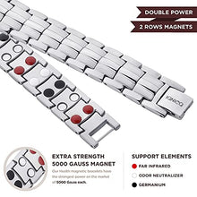 Load image into Gallery viewer, IONICO Magnetic Bracelet for Men and Women | Stress & Pain Healing Product | Alternative Blood Pressure and Circulation Medicine | Balance Therapy for Wellness and Strength (Silver)