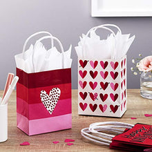 Load image into Gallery viewer, Hallmark 5" Mini Paper Valentines Day Gift Bags Assortment (Pack of 5: Valentine Hearts) for Gift Cards, Galentines Day, Teacher Presents