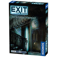 Load image into Gallery viewer, Thames & Kosmos Exit: The Sinister Mansion | Exit: The Game - A Kosmos Game | Family-Friendly, Card-Based at-Home Escape Room Experience for 1 to 4 Players, Ages 12+, Black, Standard