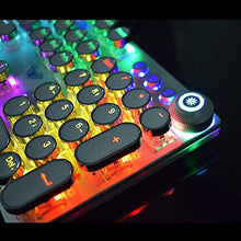 Load image into Gallery viewer, Retro Steampunk Gaming Mechanical Keyboard, Metal Panel, Black Switches, LED Backlit,USB Wired,Hand Rest,Typewriter-Style Round Keycaps,for Game and Office,for Computer Laptop Desktop PC(2088-White)