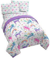 Load image into Gallery viewer, Jay Franco Unicorn Rainbow 4 Piece Twin Bed Set - Includes Comforter & Sheet Set - Super Soft Fade Resistant Microfiber