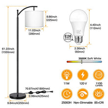 Load image into Gallery viewer, LED Floor Lamp for Living Room, Modern Standing Lamp for Bedroom, Classic Reading Floor Lamps with Lamp Shade Suits Farmhouse and Mid Century Modern for Study Office, E26 LED Bulb Included, Black