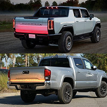 Load image into Gallery viewer, Chemini 60" LED Tailgate Light Bar Amber Leather Arrow Truck Tail Light Strip Double Flash Light Drillless Installation for Lorry Truck Pickup Truck Light Brake Lights Turn Signals Light