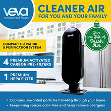 Load image into Gallery viewer, VEVA 8000 Elite Pro Series Black Air Purifier for Home & Large Room, 325 Sq Ft., HEPA Filter & 4 Premium Activated Carbon Pre Filters Removes Allergens, Smoke, Dust, Pet Dander & Odor Complete Tower Air Cleaner Home & Office