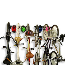 Load image into Gallery viewer, Koova Wall Mount Bike Storage Rack Garage Hanger for 6 Bicycles + Helmets | Fits All Bikes Even Large Cruisers/Big Tire Mountain Bikes | Heavy Duty Powder Coated Steel | Made in USA (6 Bike Rack)