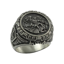 Load image into Gallery viewer, Saint St. Michael the Archangel Sterling Silver 925 mens Ring Handcrafted