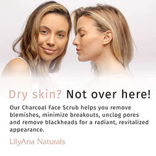 Load image into Gallery viewer, Charcoal Face Scrub by LilyAna Naturals - Anti-Aging Facial Exfoliator designed for Women AND Men, Infused with Charcoal, Lavender and Tea Tree Oil