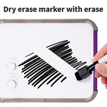 Load image into Gallery viewer, Deli Small Magnetic Dry Erase Board, 8.5 x 11 Inches, Whiteboard with Markers & Magnets for to Do List, Refrigerator, Locker, Office Door, Wall, Purple Frame