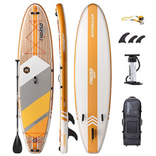 Load image into Gallery viewer, THURSO SURF Inflatable Stand Up Paddle Board All-Around SUP Waterwalker 126 10'6×31''×6'' Deluxe Package | Carbon Shaft Paddle | Roller Backpack | Dual Chamber Pump | Coiled Leash (Tangerine)