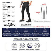 Load image into Gallery viewer, ZENWILL Mens Zip Workout Pants with Front Pocket Gym Joggers Men Casual Athletic Sweatpants(Small,Black)