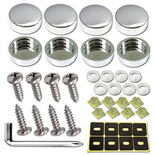 Load image into Gallery viewer, ZXFOOG Stainless Steel License Plate Screws-Rust Proof Car Tag Bolts for Fastening License Plate Cover, Front or Rear License Plate Frames with Screw Black Caps (M6 Screws+Chrome Caps)