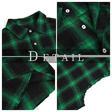 Load image into Gallery viewer, Mens Sleeveless Plaid Shirt Button Down Cotton Vest Shirt Casual Street Stand Collar Tops, Green, Medium