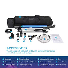 Load image into Gallery viewer, Aomekie Telescope for Adults Astronomy Beginners 700mm Focal Length 234X Magnification Travel Scope Refractor Telescopes with Adjustable Tripod 10X Phone Adapter Erect Finderscope and Carrying Bag