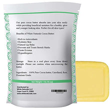 Load image into Gallery viewer, Organic Cocoa Butter 1lb ,Unrefined, Raw, 100% Pure, Natural -Skin and Hair Moisturizer, Use for DIY Recipes, Whipped Body Butters, Soap Making, Lotions, Stretch Marks Cream, Lip Balm By White Naturals 16 oz Block