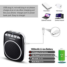 Load image into Gallery viewer, WinBridge WB001 Rechargeable Ultralight Portable Voice Amplifier Waist Support MP3 Format Audio for Tour Guides, Teachers, Coaches, Presentations, Costumes, Etc.-Black