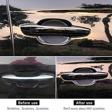 Load image into Gallery viewer, LECART 4PCS Premium Car Door Cup Scratch Protector TPU Carbon Fiber Like 3D Stickers Universal Auto Door Cup Scratch Protection Cover Guard Film for BENZ AUDI JEEP BMW LEXUS FORD BUICK SUV Truck Black