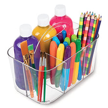 Load image into Gallery viewer, mDesign Plastic Craft Storage Organizer Bin with Handle for Living Room Drawer, Office Desk Organization - Holds Craft, Sewing, Art Supplies - Lumiere Collection - Clear