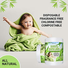 Load image into Gallery viewer, Disposable Cloth Diaper Bamboo Liners – 4 Rolls, Fragrance Free & Chlorine Free, Compostable, Dye Free Flushable Biodegradable Viscose Bamboo Liners for Cloth Diaper 100 Each Sheets for 4 Rolls