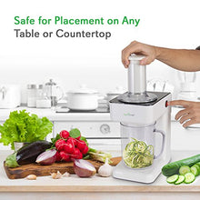 Load image into Gallery viewer, Electric Food Spiralizer Slicer Chopper - 3-in-1 Vegetable Processor, Fruit Cutter, Spiral Shredder Machine, Veggie Spaghetti Noodle, Zoodle Maker w/ 3 Cutting Blade, 1.2L Bowl - NutriChef PKESPR26