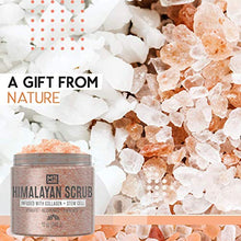 Load image into Gallery viewer, M3 Naturals Himalayan Salt Scrub Infused with Collagen and Stem Cell Natural Exfoliating Body and Face Souffle for Acne Cellulite Dead Skin Scars Wrinkles Cleansing Exfoliator 12 oz