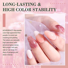 Load image into Gallery viewer, 42 Pcs Dip Powder Nail Kit Starter, AZUREBEAUTY New All Season Color Series Nail Dip Powder Kit Fall Dip System with Essential Liquid and Dip Recyeling Tray Set for French Nail Art Manicure Salon DIY Home Gift