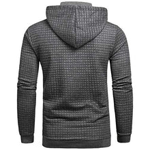 Load image into Gallery viewer, Mens Pullover Hoodie Long Sleeve Hooded Sweatshirt Casual Hoodies Square Pattern Beige M