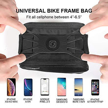 Load image into Gallery viewer, VUP Bike Front Frame Bag, Universal Bicycle Motorcycle Handlebar Bag, Top Tube Bike Bag with 360° Rotation Cell Phone Holder for iPhone 11 Pro/XS MAX/XR/X/7/8 Plus, Galaxy S9/8/7/6/Note, Nubia, Huawei